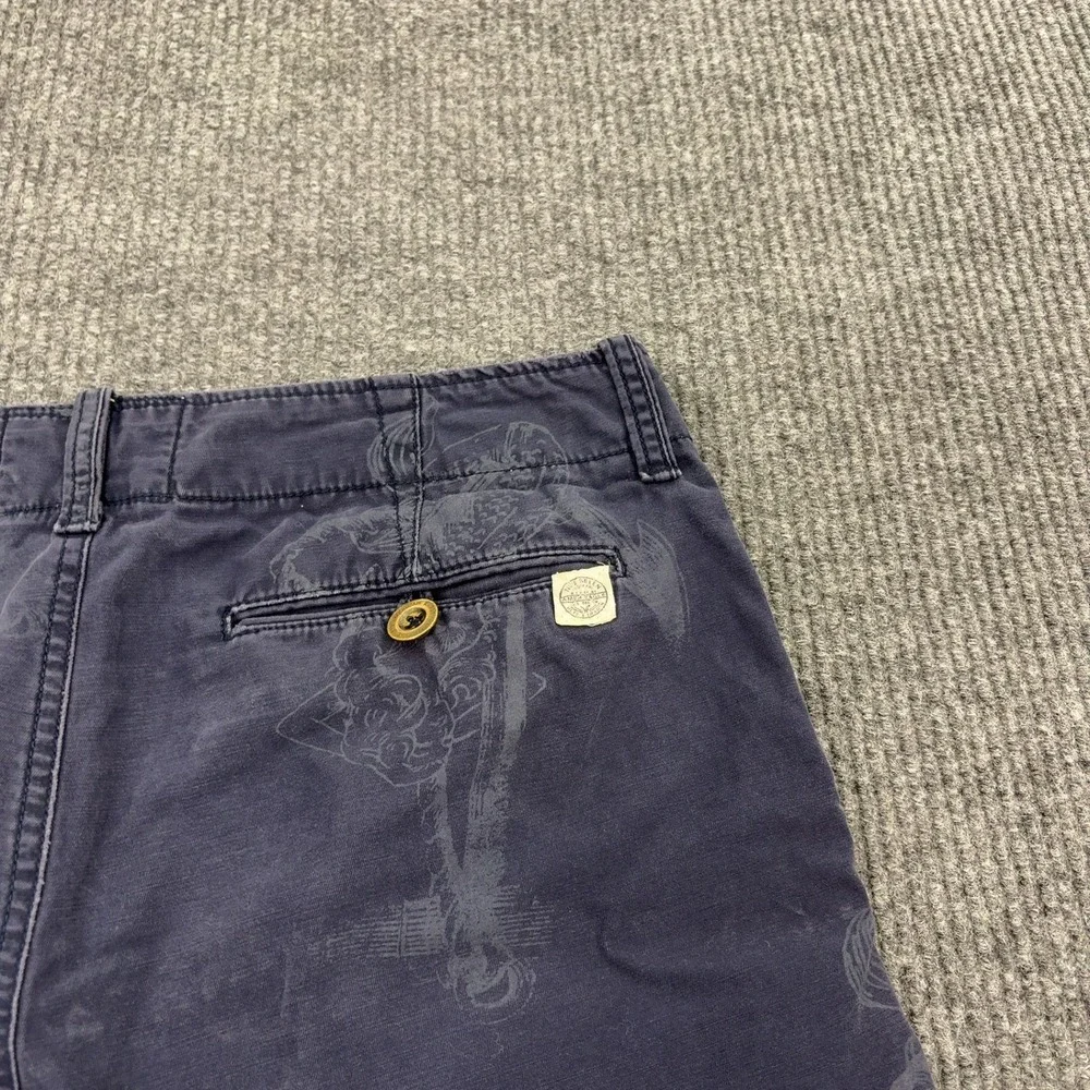 American Eagle Cut Offs Shorts Mens 32 Navy Cotton Mermaid Print Casual Summer